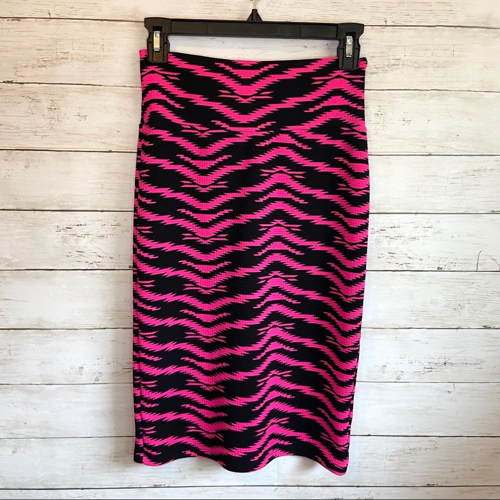 LuLaRoe Pink and Black Cassie Skirt